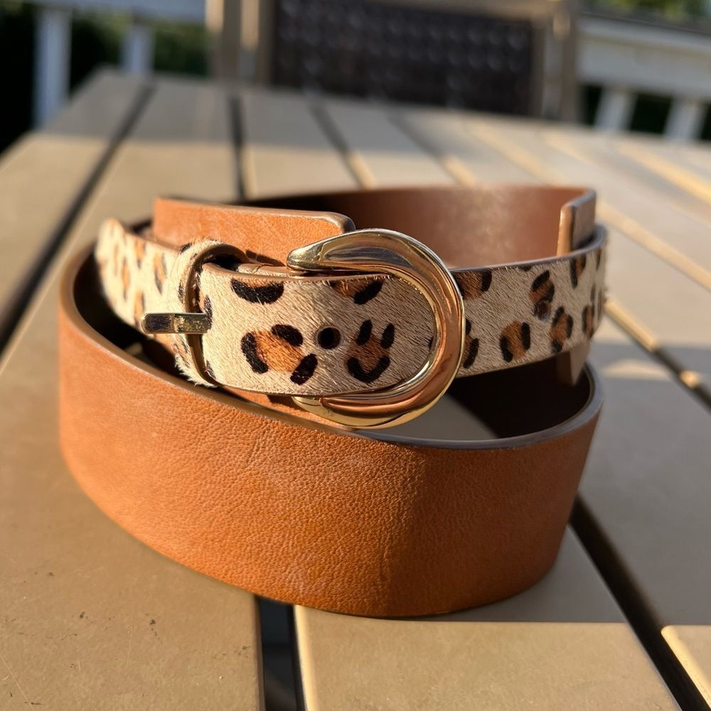 Chicos Arlie Animal Spring Haircalf Leather Belt
